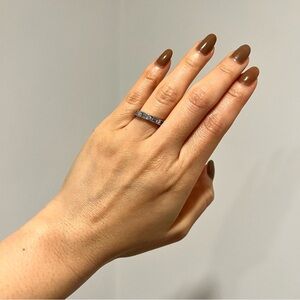 NEW Diamonique Blue Diamond Band Ring